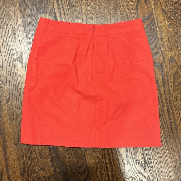 Red J.Crew mini skirt, back zip closure - Picture 2 of 4